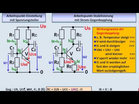 ELEKTRONIK-TUTORIAL 08 (3): Bipolare Transistoren --- AP-Einstellung, Stabilisierung