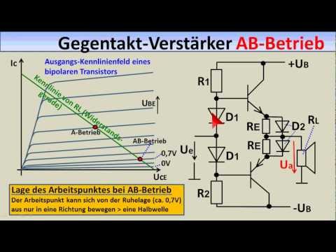 ELEKTRONIK-TUTORIAL 08 (4): Differenz-Verstärker, Gegentakt-Endstufen